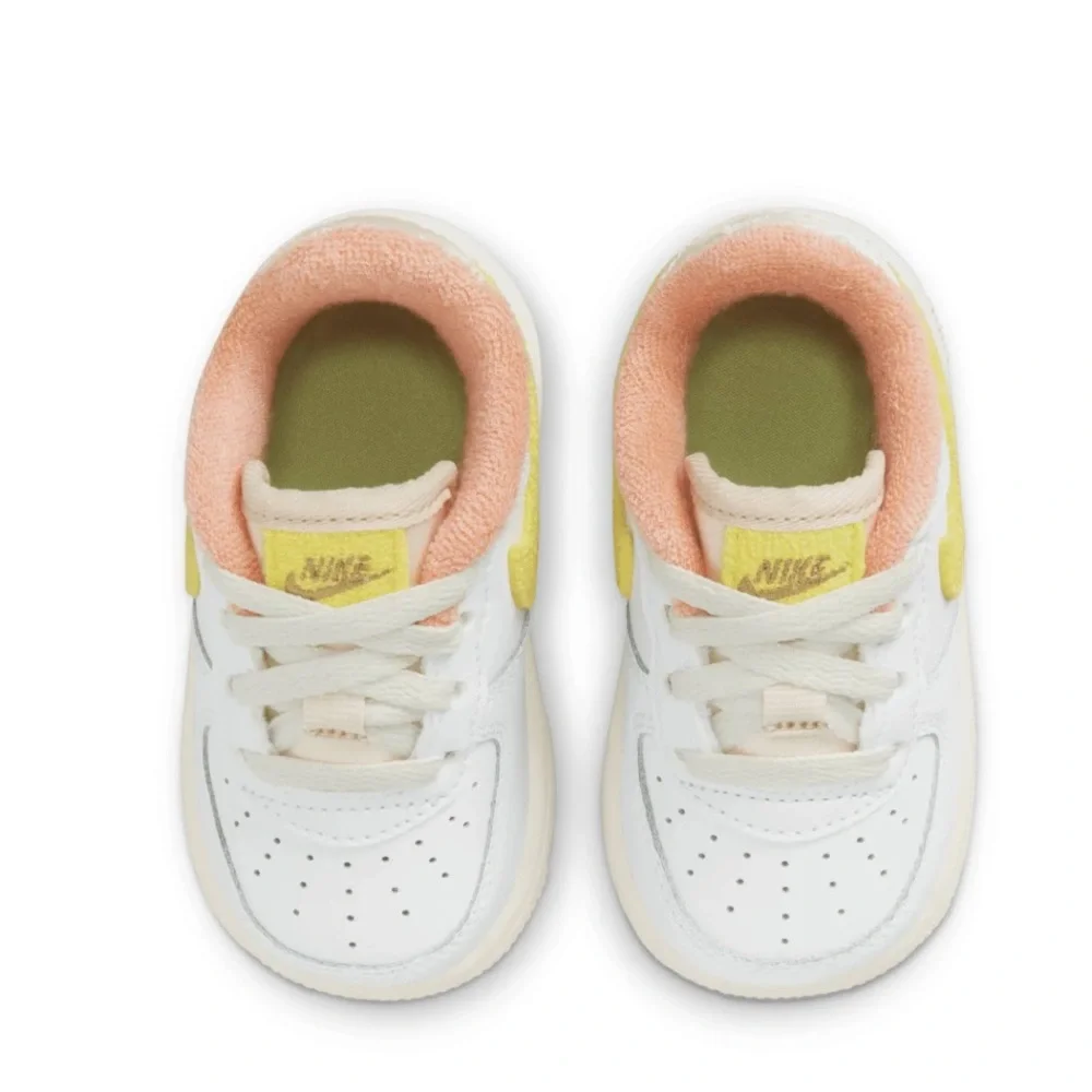 Nike TD Air Force 1 LV 8 in WHITE / YELLOW STRIKE / PHANTOM / PEARL WHITE size